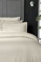 طقم غطاء لحاف من الساتان القطني 100% من Jacquard Beige King Size - 4