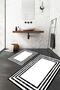 Decorative Toilet Seat Set, Black Frame Mat, Toilet Seat, Non-Slip Base Mat, Dowry Box