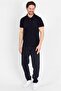 Black Short Sleeve Men's Polo Neck T-shirt - 2