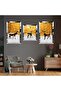 Deer Abstract Pattern Silver Plexi Edge 3-Piece Mdf Table and Clock Combination - 2