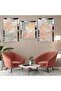 Abstract Pattern Silver Plexi Edge Triple Mdf Table Set and Clock Set