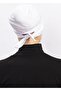 Women's Cross Bonnet Hijab Ready Non-Slip Turban Hijab Practical Non-Slip Elastane Bonnet - White - 3