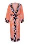 Leopar Desenli Dokuma Maxi Plaj Kuşaklı Kimono&Kaftan TBESS21KM0171 - 6