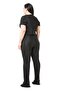 Plus Size Short Sleeve Black Women's Jumpsuit with Elastic Waist and Zipper - 3
