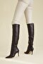 Women's Aci Brown Matte Women's Boots, Heeled Boots - 6