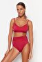 Bordo Toparlayıcı Yüksek Bel Hipster Core Bikini Altı TBESS20BA0018 - 2