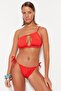 Red One-Shoulder Cut Out Detailed Bikini Top Tbess23Bu00339