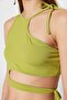 Yağ Yeşil Crop Örme Pencere/Cut Out Detaylı Bluz TPRSS23BZ00026 - 5