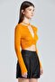 1969 Gathered Orange Blouse with Tie Detail - 2