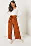 Tan Tie Detailed Wrapped Palazzo Trousers PNT-19000199 - 2