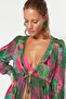 Tropikal Desenli Dokuma Şeritli Maxi Plaj Kimono&Kaftan TBESS23KM00002 - 4