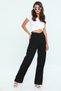 Monera Rosa Gathered - Elastic Waist High Waist Boyfriend Wide Leg Jeans - 2