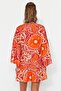 Etnik Desenli Dokuma Şeritli Plaj Mini Kimono&Kaftan TBESS23KM00032 - 6