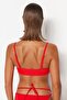 Kırmızı Üçgen V Telli Bikini Üstü TBESS23BU00243 - 6