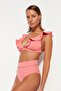 High Waist Normal Leg Bikini Bottom with Pink Stripe Accessories TBESS22BA0027 - 3