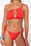 Red One-Shoulder Cut Out Detailed Bikini Top Tbess23Bu00339 - 4