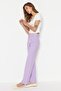 Lilac Straight High Waist Ribbed Stitched Woven Trousers TWOSS21PL0093 - 3