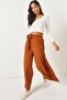 Tan Tie Detailed Wrapped Palazzo Trousers PNT-19000199 - 3