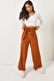 Tan Tie Detailed Wrapped Palazzo Trousers PNT-19000199 - 4