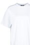 Beyaz %100 Kalın Pamuklu Oversize/Geniş Kalıp Bisiklet Yaka Örme T-Shirt TWOSS23TS00040 - 12