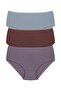 3-Piece Cotton Ribbed High Waist Large Size Women's Panties