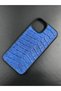 iPhone 13 Compatible Silicone Edged Case Patterned Genuine Leather Phone Case
