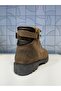 802 Unisex Sand Color Hakiki Leather Waterproof Warm Lining Boots - 4