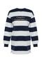 Lacivert Oversize Baskılı Örme Çizgili Tunik TCTSS23UK00041 - 7