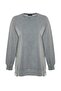 Gray Washed Oversize Knitted Sweatshirt with Side Slit Detail Tctss23Tw00062 - 14