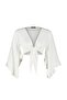 Plaj Crop Giyim Ekru Dokuma Volanlı Bluz TBESS19BB0095 - 5