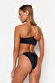 Siyah Aksesuarlı Brazilian Normal Bel Bikini Altı TBESS22BA0046 - 6