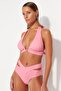 Pink Cut Out/Window High Waist Regular Bikini Bottom TBESS20BA0184