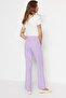 Lilac Straight High Waist Ribbed Stitched Woven Trousers TWOSS21PL0093 - 5