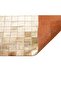 Altın Varaklı Dana Derisi Patchwork Halı - 2