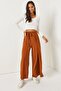 Tan Tie Detailed Wrapped Palazzo Trousers PNT-19000199 - 6