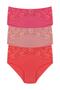 3-Piece Cotton Waist Lace Detailed High Waist Large Size Bato Women's Panties