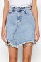 Light Blue Ripped Mini Denim Skirt Twoss23Et00287 - 4