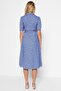 Blue Floral Pattern Belted Midi Woven Viscose Shirt Dress TWOSS20EL1559 - 8