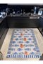 Mira 1133 Blue White Striped Vase Blue Blanc Themed Woven Base Carpet