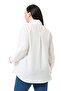 Plus Size Shirt Collar White Shirt with Double Pockets on the Chest - 3