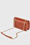 Women's Orange Chain Lockable Crocodile Patterned Crossbody Bag 224 - 3