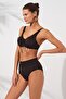 Black Melt Gathering Sliding Lace Detailed High Waist Bikini Set Tulle Corset Underwire - 5