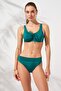 Green Lacing Low-cut Detailed Recovery Adjustable Bikini Set Corset Tulle Wide Size - 3
