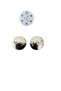 24 White Knobs with Shiny Stones - 3