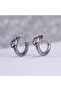 Snake Design Ring Insert Leather Patterned Men's 316l Steel Earrings (pair) - 3