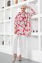8889 Patterned Hijab Shirt Fuchsia - 4