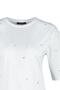 Beyaz %100 Pamuk Taş Detaylı Relaxed/Geniş Rahat Kesim Bisiklet Yaka Örme T-Shirt TWOSS23TS00153 - 7
