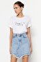 Light Blue Ripped Mini Denim Skirt Twoss23Et00287 - 2