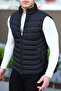 Men's Black Puffer Vest - 2