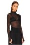 Women's Turtleneck Lycra Polka Dot Blouse with Finger Snap Detail - 2